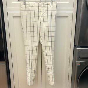 Banana Republic White Checkered Chinos
